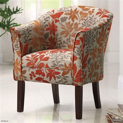 Best Beautiful Patterned Armchair Coaster Orange Fabric Accent Chair