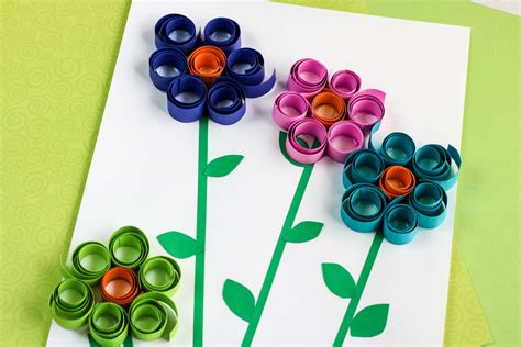 Curled Paper Spring Flower Craft For Kids Mom Wife Busy Life