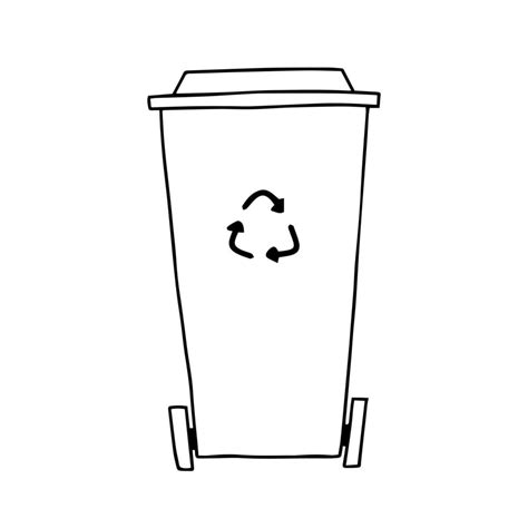 Trash Can Doodle Vector Trash Bin Recycle Illustration 15805847 Vector
