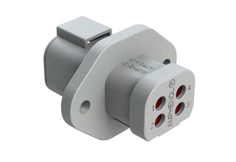 Connector Receptacle Amphenol 4 Way Atp04 4p Pm01 4 Position Male