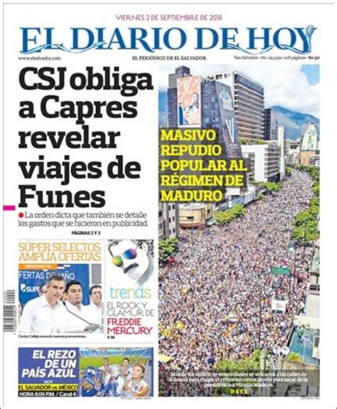 Periódico El Diario De Hoy El Salvador Periódicos De El Salvador