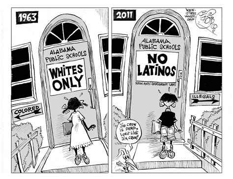 4 Jul 2011 Jim Crow Immigration Law Cartoon By Khalil Bendib Alabama
