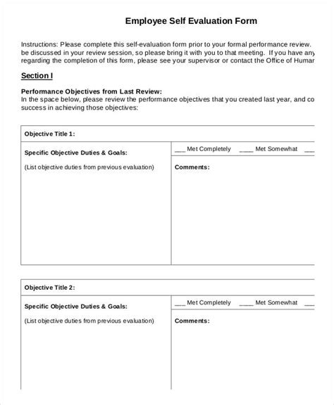 Free Employee Self Evaluation Forms Printable That Are Free Nude Porn