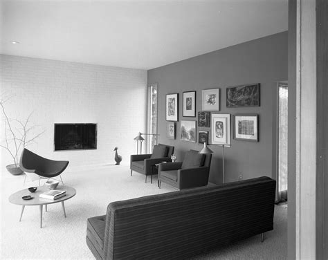 Inset Fireplace In John And Mary Dobson Mid Century Modern Home In