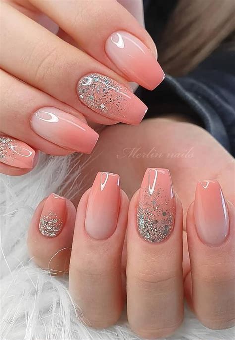 Glittering Diy Pink Square Nail Design More Suitable For Spring And