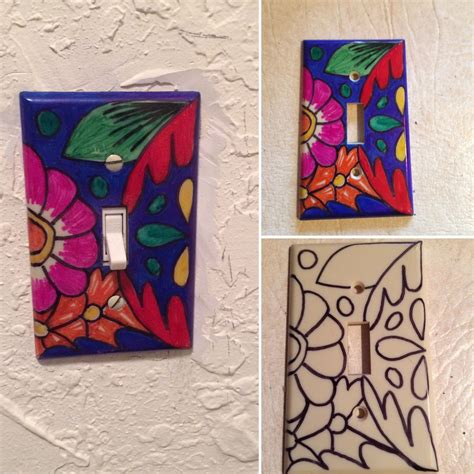 Transformed Plain Plastic Switch Plate Covers With Sharpies Light