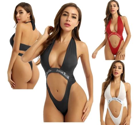 Damen Body Durchsichtig Schritt Offen Stringbody Badeanzug Bodysuit