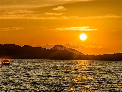 Mesmerizing View Of The Sunset Over The Adriatic Sea Stock Image