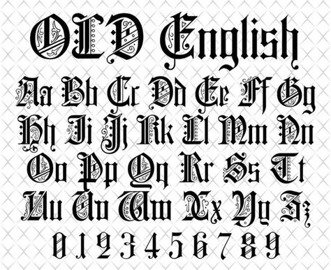 Old English Font Svg Old English Script Old English Monogram Etsy In