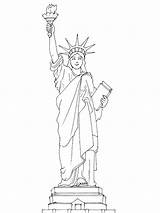 Estatua Monumentos Freiheitsstatue Coloring4free Kleurplaten Niños Draw Etats Vrijheidsbeeld Binged sketch template
