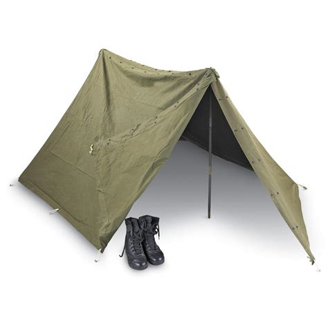Us Military Surplus Complete Pup Tent Like New 166444 Camo Tents