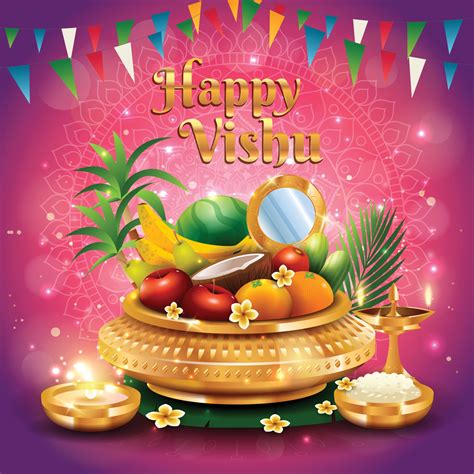 Happy Vishu Concept With Very Beautiful Ornaments 2124312 Vector Art At