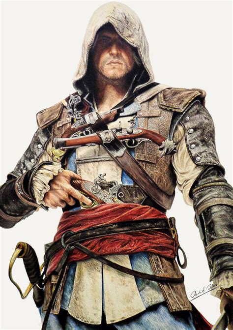 Edward Kenway Assassin S Creed Black Flag Drawing By David Dias