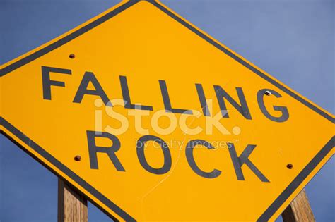 Falling Rock Sign Stock Photo Royalty Free Freeimages