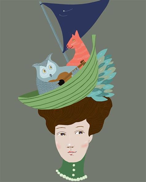 The Owl And The Pussycat Went To Sea On A Victorian Ladys Head The Pussycat Illustration