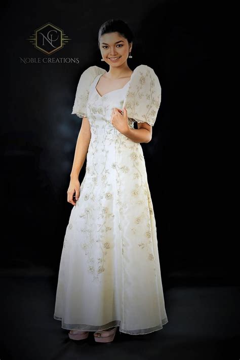 Filipiniana Dress Embroidered Mestiza Gown Filipino Barong Filipiniana
