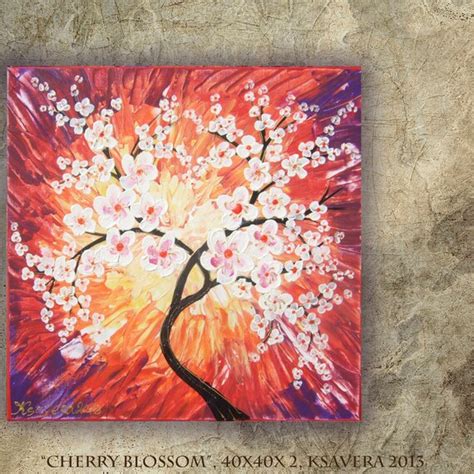 Cherry Blossom Acrylic Painting Tree Of Life Free By Ksaveraart