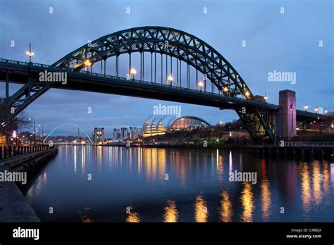 The River Tyne And Tyne Bridge Backed By The Sage Gateshead And The