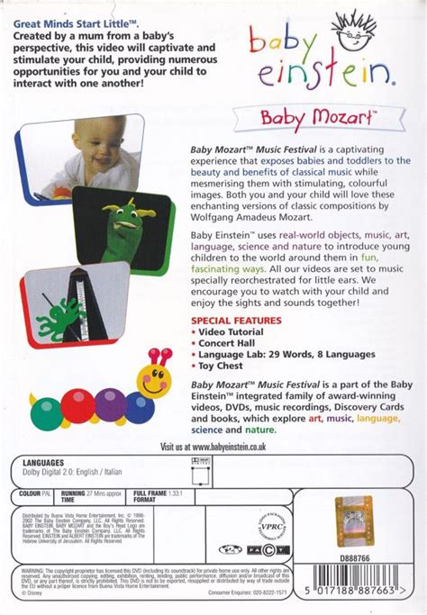 Baby Einstein Baby Mozart Music Festival Cover Or Packaging Material