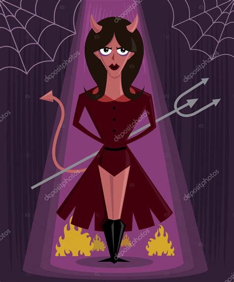 She Devil Halloween Character Vector Ill Stock Vector Image By ©wingnutdesigns 2794224