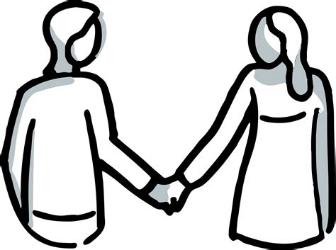 Black And White People Holding Hands Clip Art