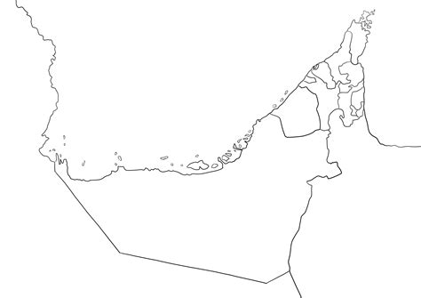 Kaart Van De Verenigde Arabische Emiraten Platte Pagina Gratis