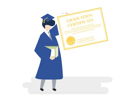Character Of A Graduate Holding A Graduation Certificate Illustration