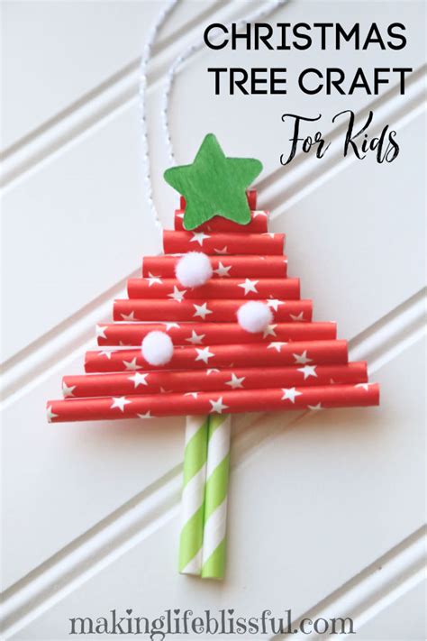 Diy Paper Straw Christmas Tree Ornament Making Life Blissful