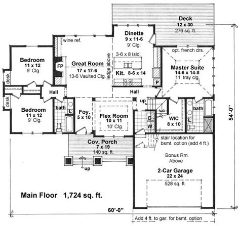 In these homes, you won't find multitudes of bedrooms. Country ranch house plan with bonus