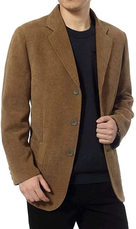 Mens Corduroy Blazer Elbow Formal Coat Smart Patches Modern Casual
