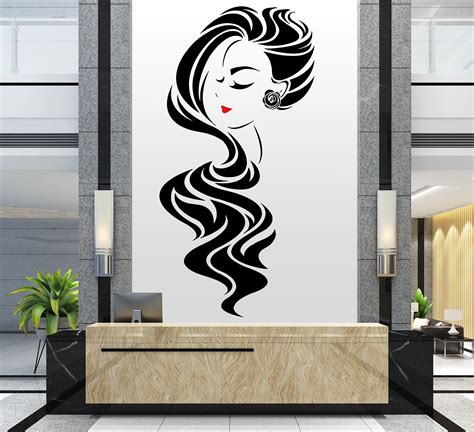 Woman Wall Decal Beauty Salon Wall Decor Hair Salon Wall Etsy