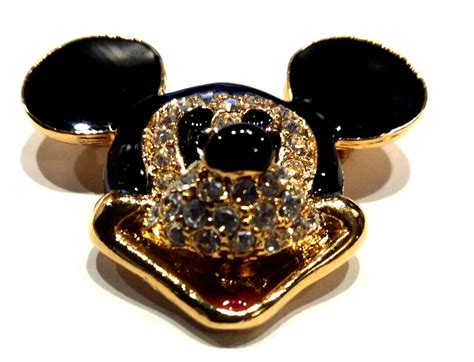 Disney Mickey Mouse Face Enamel Rhinestone Pin Brooch Approx 2 EBay