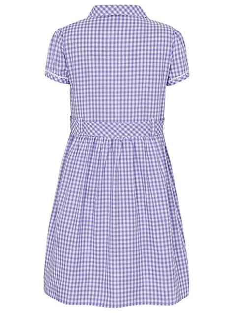 Girls School Gingham Dress Lilac School George At Asda