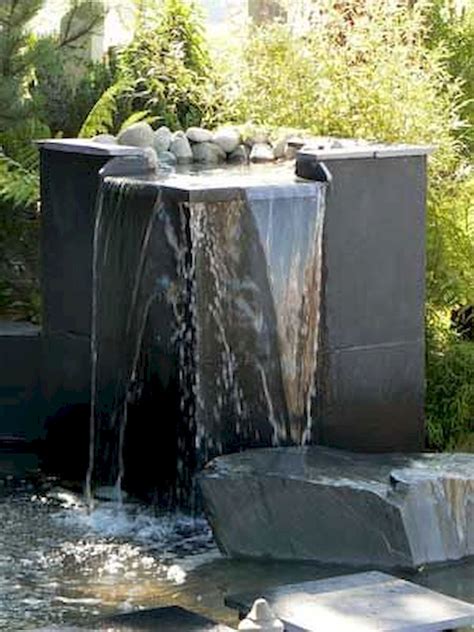 Wall mounted modern outdoor water wall fountain. Awesome Modern Garden Water Wall Ideas https://hajarfresh ...