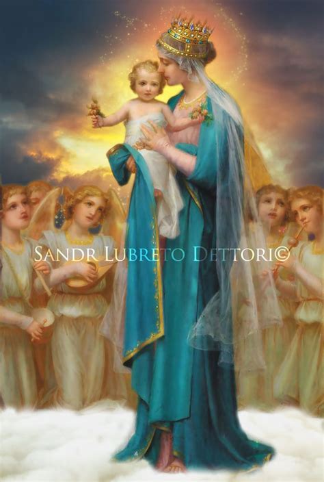 Mary Queen Of Heaven Catholic Art Print Religious Art Wall