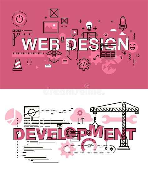 Set Of Modern Vector Illustration Concepts Of Words Web Design And