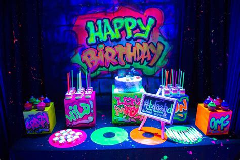 Hip Hop Graffiti Glow In The Dark Party Birthday Party Ideas Photo 3
