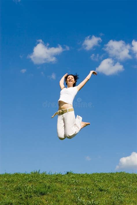 Happy Woman Is Jumping Picture Image 7964081