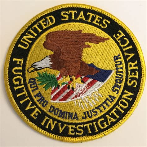 US Marshal US Fugitive Investigation Service Federal Patch 3.5