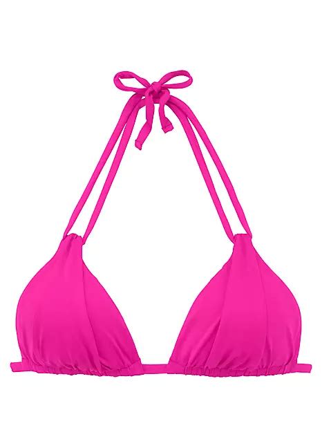 Pink Adjustable Double Strap Triangle Bikini Top By Soliver Swimwear365