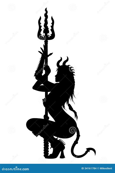 Devil Woman Striptease Silhouette Stock Images Image 34161784