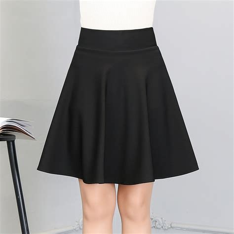 High Waist Summer New Female Solid Color Slim Sexy Pleated Skirt Girls