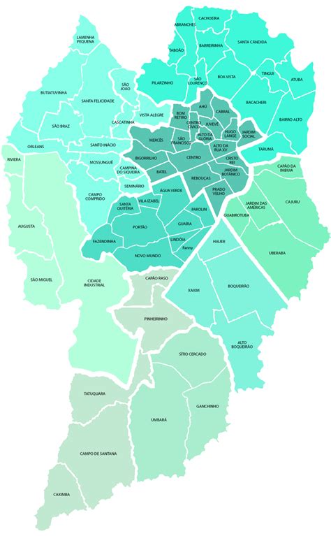 Colisión Cuaderno Rápido Mapa Dos Bairros De Curitiba Contar Hasta