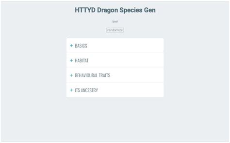 Httyd Dragon Species Gen ― Perchance Generator