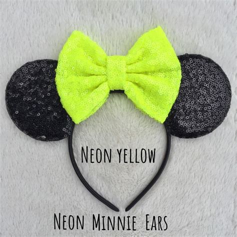 Neon Mickey Ears Neon Minnie Ears Neon Disney Mouse Ears Etsy