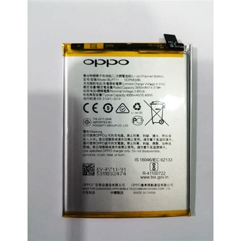Oppo A1k Battery Blp711 100 Original 4000mah Top Class Trading