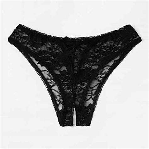 1pc women sexy floral lace panty underwear brief plus crotchless thong strappy lingerie goth