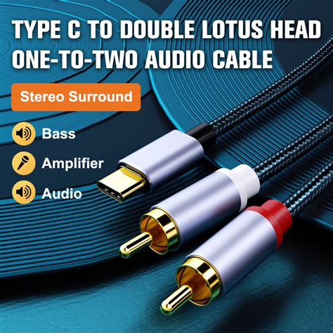 Тип C към Rca аудио кабел с 2 Rca Aux кабел конвертор Usb C аудио линия