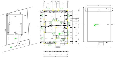 Residential House Floor Plan With Column Layout Design Dwg File Cadbull