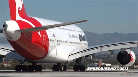 Last superjumbo makes final flight ahead of storage in mojave desert until 2023. Qantas Airways Airbus A380-842 VH-OQD Takeoff From Los ...